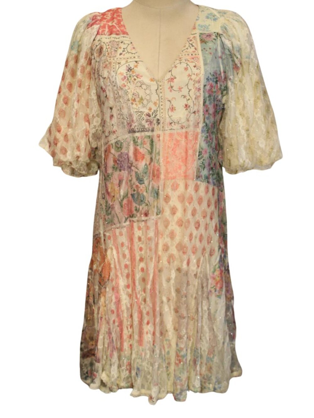 Origami Meadow Dream Boutique Cream Dress - Size Large